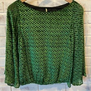 ALICE + OLIVIA | Eclectic shirt with elastic waist. Size XS. SILK, Rayon Poly.